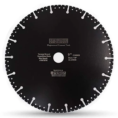 Image of DT DIATOOL Diamond Saw Blade 9 Inch / 230mm Multi Purpose Cutting Disc for Reinforced Concrete Steel Metal Rebar PVC All Tough Materials