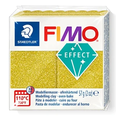 Image of STAEDTLER 8010 112 FIMO Effect Oven Hardening Polymer Modelling Clay Glitter Gold (57g)