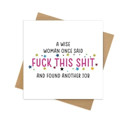 Image of Cupid Stunt leaving gifts for colleagues women or men Funny card, sorry your cards to go with good luck gifts, new job card (Style 6)