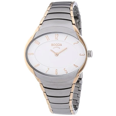 Image of Boccia Women&#039;s Quartz Watch with White Dial Analogue Display and Silver Titanium Bracelet B3165 12