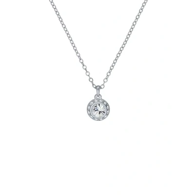 Image of Ted Baker Soltell Solitaire Sparkle Crystal Necklace For Women (Silver Tone/Crystal)