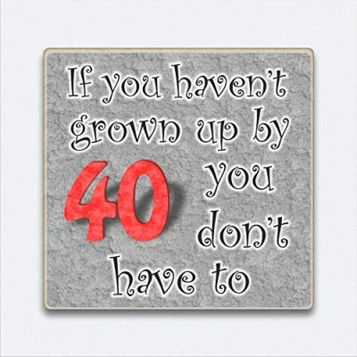 Image of Fridge Magnet Wooden 40th Birthday Gift for Men Women Dad Sister Brother Friend Token Present