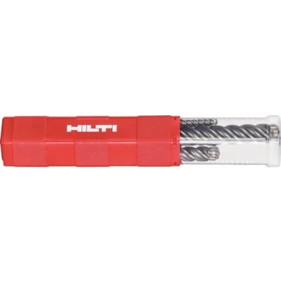 Image of Hilti 4 piece hammer Drill bit set, Ultimate TE CX SDS Plus bits for drilling through rebar, tough concrete and brick, in 12, 14, 16, 20 mm diameter (2151509)