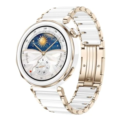 Image of HUAWEI WATCH GT 5 Pro 42 mm Smartwatch, Sharp Edged Design, level Sports Watch, Health Tracking, ECG monitor, up to 7 Days Battery Life, GPS, Bluetooth call, iOS&amp; Android, White 【Amazon Exclusive】