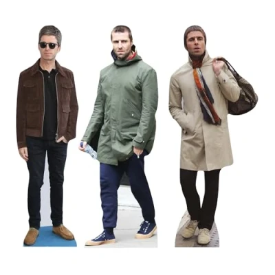 Image of Star Cutouts CS1197 Liam and Noel Gallagher Shelftop Cutout Pack Cardboard Cut Out Height 30cm Ideal for Music Gifts, Fans, Birthdays &amp; Celebrations
