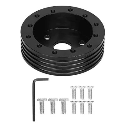 Image of Suuonee Steering Wheel Spacer, 1in Aluminum Hub Spacer for 5 6 Hole Wheels to 3 Adapter[Black]