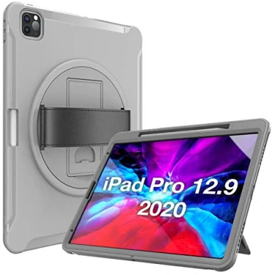 Image of ProCase for iPad Pro 12.9 Tough Case 2020, Rugged Heavy Duty Shockproof Cover with Pen Holder, Inch 4th Generation Grey