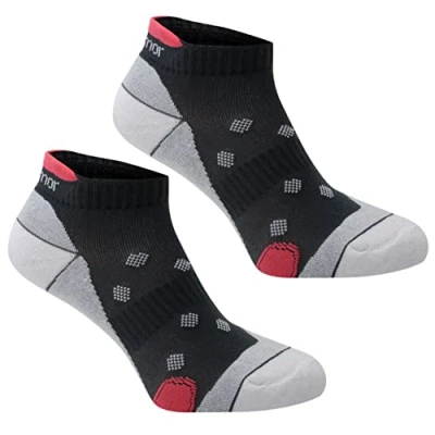 Image of Karrimor Womens 2 pack Running Socks Footwear Accessories Ladies Mid Grey 4 8
