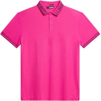 Image of J.Lindeberg Mens Austin Regular Polo Shirt Fuchsia Purple S