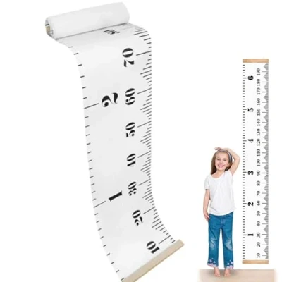 Image of JJiaoLinin Height Chart for Children,Canvas Wall Hanging Rulers Measuring Kids Growth Simple Triangle Bedroom Nursery Decoration 7.9 x 79 inch