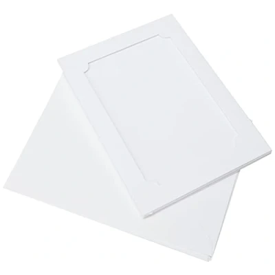 Image of Papermania Cards/Envelopes Photo Fit Aperture, Pack of 4, 300gsm, White, 5 x 7, Card Making Set for Birthday Card, Thank You Cards, Valentines, Baby Shower, and Wedding Ideal Home Crafting