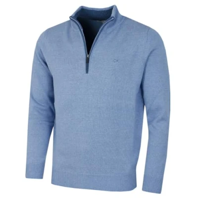 Image of Calvin Klein Mens 1/2 Zip CK Golf Sweater Sky Marl XXXXXL