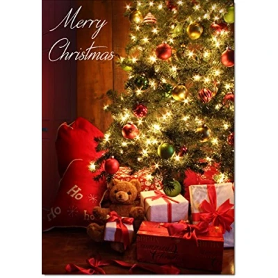 Image of doodlecards Pack of 10 Christmas Cards and Envelopes Trees. Printed in UK, Premium Quality &amp; 100% Recyclable.