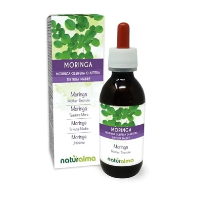Image of Moringa (Moringa oleifera or Aptera) Leaves Alcohol Free Mother Tincture Naturalma Liquid Extract Drops 120 ml Food Supplement Vegan