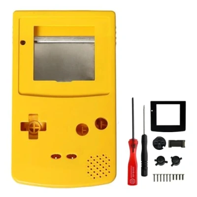 Image of OSTENT Full Housing Shell Case Cover Replacement Compatible for Nintendo GBC Gameboy Color Console Yellow