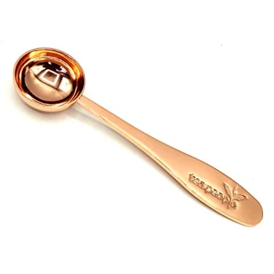 Image of Rose Gold Tea People Measuring Spoon with Titanium Coating, 1 Perfect Cup Size S/Steel