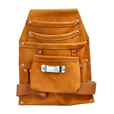 Image of Mivos Tool Belt Bag, Leather/Tool Holder for with Hammer and Tape Measure Clip/Leather Holster Carpenters/Work Bag