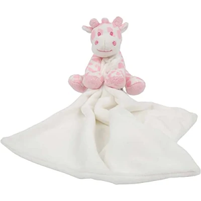 Image of Suki Gifts, Bing Giraffe Blankie with Rattle, Pink &amp; White 10162