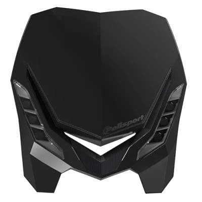 Image of Polisport 8670800002 E BLAZE Carbon Fibre Headlight with LED Lamp Compatible All Motocross/Enduro Models in Black