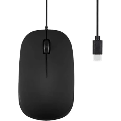 Image of perixx PERIMICE 201C USB Type C Wired Optical Mouse with 3 Button, Scroll Wheel, 800 DPI, Black, 11703