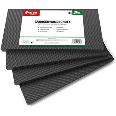 Image of ATHLON TOOLS MaxProtect Premium Garage Wall Protectors Self Adhesive Each 40 x 20 2.0 cm Bumper Protection Impact Cushion Door Edge 4 piece