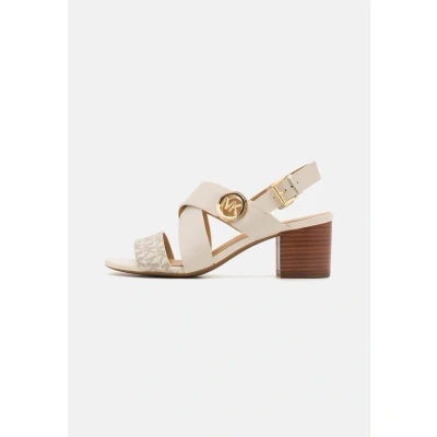Image of Michael Kors VERA MID Sandals vanilla/multicoloured, Women&#039;s, Size: 4, Vanilla/multi coloured leather and imitation