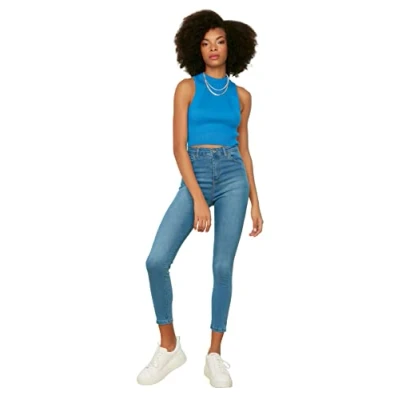 Image of Trendyol Women Basics High Waist Skinny fit Jeans Blau