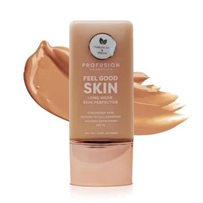 Image of Profusion Cosmetics Lightweight Liquid Foundation for a Flawless and Elegant Radiance, Breathable Makeup Improves Uneven Skin Tone, Cruelty Free Medium 3