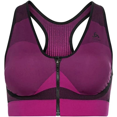 Image of Odlo Women Sports bra SEAMLESS HIGH SUPPORT, black festival fuchsia, S