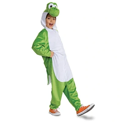 Image of Disguise 146389K 15L Yoshi Hooded Jumpsuit Fancy Dress Costume, Unisex Children, Cartoon, 7 8Y