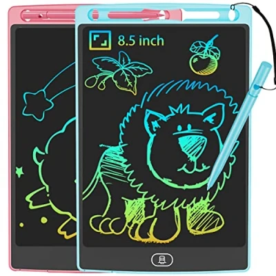 Image of JOEAIS LCD Writing Tablet 2 Pack, 8.5 Inch Drawing Pads for Kids With Stylus Lanyard, Doodle &amp; Scribble Boards Learning Toy Children, Both Boys and Girls (Pink+Blue)