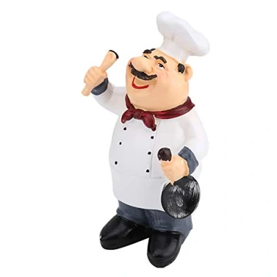 Image of Cook Statue Kitchen Decoration Resin Decorative Ornament Chef Collectible Figurine for Home Coffee Decoration(71110 04)