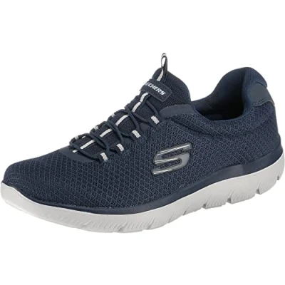 Image of Skechers Men&#039;s Summits Trainers, Navy Mesh Trim, 13 UK