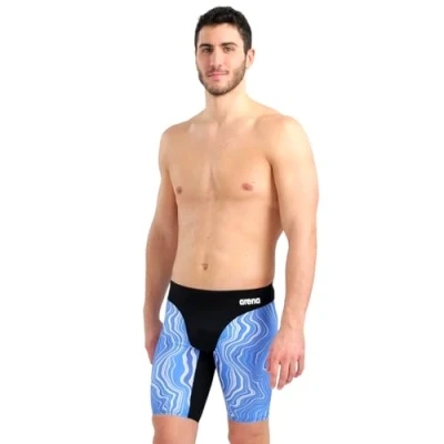 Image of ARENA Men&#039;s Jammer 005785 Swimming Trunks, Black Royal Multi, 52 (EU)