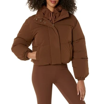 Image of Amazon Essentials Women&#039;s Crop Puffer Jacket (Available in Plus Size), Deep Brown, 6XL