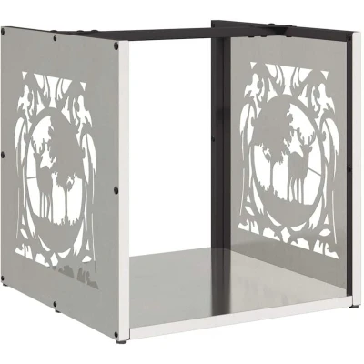 Image of vidaXL Firewood Rack 40x40x40 cm Stainless Steel