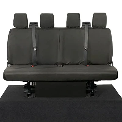 Image of UK Custom Covers To Fit Ford Transit Van Double Chassis MK8/MK9 Including Tipper (2014 Onwards) Rear Seat Tailored Black SC180B