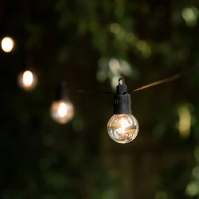 Image of Auraglow Warm White LED Bulb Festoon String Light Set (20m of 40 Lights, 1 Plug &amp; 5m Cable)