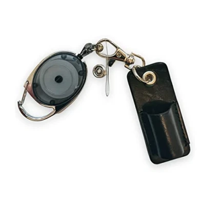 Image of Retractable Badge Reel Belt Clip/Pen Holder Black