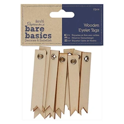 Image of Bare Basics Wooden Tags, wood, Natural, One Size