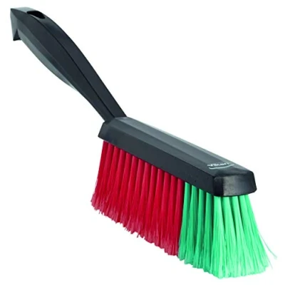 Image of Vikan 450252 Hand Brush with Short Handle, Soft, Black, 330 mm Length, 40 Width, 110 Height