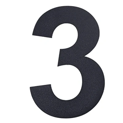 Image of nanlyiau 6in/153mm Modern House Number Floating Numbers Door Address Plaque Stainless Steel Powder Coated RAL 7016 Anthracite Grey(7016 6in3)