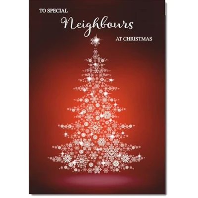 Image of doodlecards Neighbours Christmas Card Snowflake Tree Medium Size for with Plain Envelope