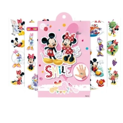 Image of ISABELLA MOON 4 Sheets Kids Girls Princess Mermaid Temporary Tattoos Sticker Birthday Party Bag Fillers Favors Supplies Gifts Goodies,Fake Waterproof Tattoo Set (Mickey)