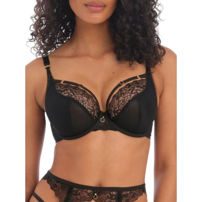 Image of Freya Women&#039;s Temptress Underwire Plunge Bra, Black, 38E
