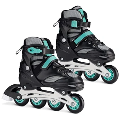 Image of Navaris Inline Roller Skates Kids Childrens Adults Adjustable In Line for Children Girls Boys Unisex Various