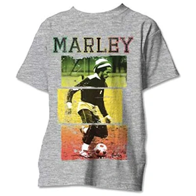 Image of Unknown Men&#039;s Bob Marley Football Text T Shirt, Grey, M UK