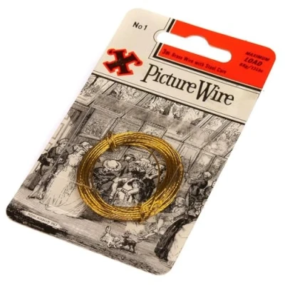 Image of X Brass Picture Wire No.1 Solid 3m Blister Pack 12834