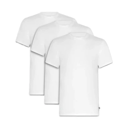 Image of Ted Baker Mens 3 Pack Breathable Cotton Stretch Crew Neck T Shirt, Size M White