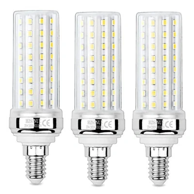 Image of HZSANUE LED Corn Bulbs 20W, 150W Incandescent Equivalent, 2300Lm, 3000K Warm White, E14 Small Edison Screw, Pack of 3